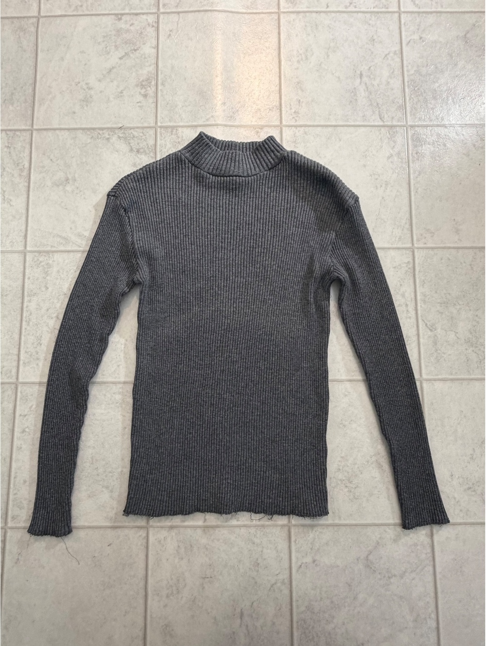 Express Tricot ribbed mock neck sweater